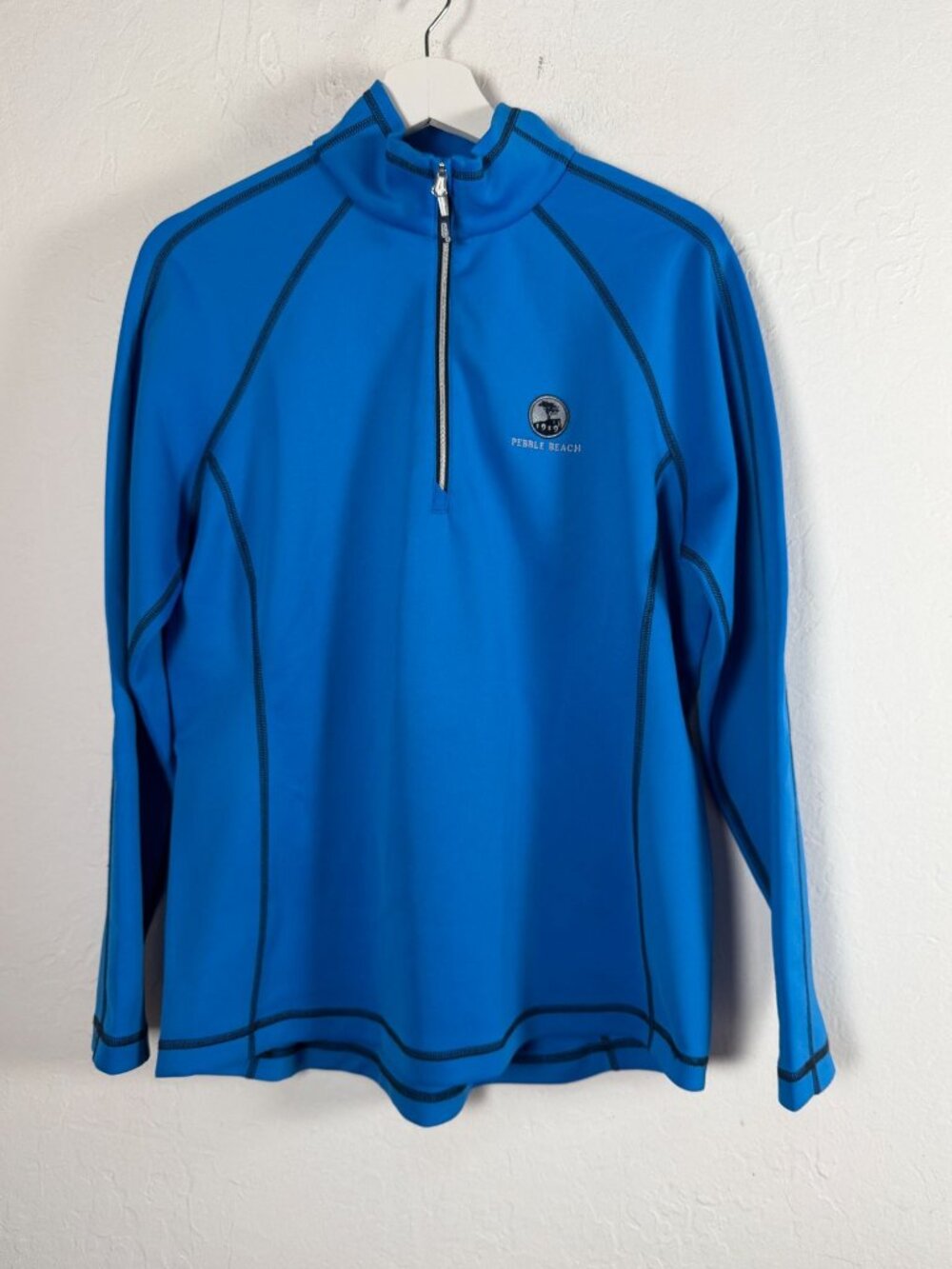 Sunice Womens Pebble Beach Golf Links 1/4 Zip Pullover Sun Protection Blue Large